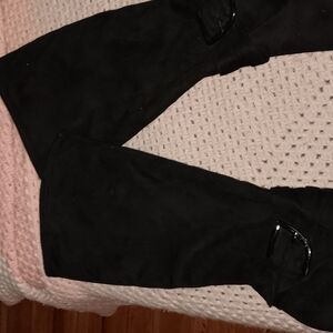 Black Suede Over-the-Knee Boots